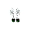 Pendientes de Diópsido Natural Populares al por Mayor de Fábrica con Incrustaciones de Plata S925 Piedra Principal 5*7 Joyería de Lujo Directo de Fábrica