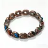 Pulseras magnéticas de fila única retro de moda transfronteriza europea y americana para hombres y mujeres, colección de pulseras magnéticas ajustables vintage de nicho