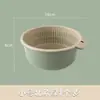 Bacia de Lavar Legumes de Plástico de Camada Dupla com Cesto Escorredor, Escorredor para Lavar Arroz, Cesto para Legumes, Bandeja para Lavar Frutas para Cozinha Doméstica