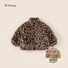 Ropa Infantil Bangxuan Invierno Nuevo Estilo Tops Infantiles Personalizados Estampado de Leopardo Abrigo de Algodón Chaqueta Peluda para Niños Ropa de Algodón para Niñas
