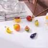 Colgante de Fruta de Dibujos Animados con Goteo de Aceite de Acero Inoxidable - Berenjena Papaya Manzana Piña Plátano Caqui DIY Collar Pulsera