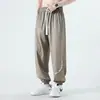 Pantalones jogger de verano finos y de corte ajustado, estilo americano moderno, transfronterizos, para hombres y adolescentes, corte holgado, secado rápido, pantalones largos casuales
