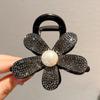 Exquisito clip de pelo con forma de flor de diamantes de imitación para mujer, de alta gama, con forma de tiburón, nuevo estilo, elegante horquilla de media anilla.