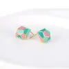 Estilo Nuevo de Verano Estilo Japonés y Coreano Pendientes Coloridos para Mujer Pendientes de Plata 925 Lujo Accesible Moda Joyería Personalizada Esmalte Colgante Glaseado Joyería Personalizada
