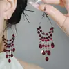Aretes de Borlas con Cuentas de Vidrio Artificiales Forma de Gota de Agua Moda Diseño Ligero de Lujo Aretes Personalizados Elegantes Aretes Estilo Nuevo Chino