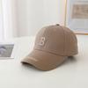 Gorra de béisbol estilo coreano estilo japonés retro de algodón con letra B bordada para mujer, para exteriores, para hombre, con protección solar, para viajes, informal
