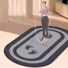 Cuerda de Saltar Fitness Alfombrilla Insonorizada Amortiguadora de Impactos Alfombrilla de Entrenamiento de Barro de Diatomeas Alfombrilla de Yoga Interior para el Hogar Antideslizante Silenciosa Alfombrilla Ovalada para el Suelo