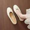 Zapatos Planos Weiwai Girl 8388-6 Estilo Francés Lazo Suave Punta Baja, Zapatos Planos de Ballet Redondos para Mujer