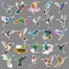 50 pegatinas de grafiti de colibrí personalizadas con dibujos de acuarela de aves transfronterizas, decoración para fundas de teléfono móvil, equipaje y vasos de agua.