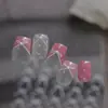 Pegatinas para uñas de diamante de cristal tomomi, modelo de colaboración exclusiva, nuevas pegatinas sencillas para uñas con decoraciones de lazo blanco