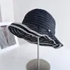 Sombrero de Cubo con Visera Bloque de Color Estilo Hepburn para Mujer, Sombrero de Tela para Protección Solar de Verano, Sombrero de Tela Plegable para Viajes al Aire Libre