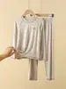 Pijama Infantil de Modal Primavera e Outono Conjunto de Roupa Íntima Fina para Meninos Mais Velhos Roupa de Casa Conjunto de Roupa Íntima Térmica para Meninos