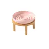 Cuenco circular de color sólido para alimentación lenta con soporte para cuenco cuenco de cerámica para gato cuenco para perro cuenco para mascotas antivuelco cuenco para alimentación lenta anticomida cuenco para lamer