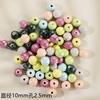 Cuentas de cerámica de 10 mm Esmalte perlado agujero grande cuentas sueltas pulsera de cuentas sueltas cuentas de porcelana gris blanco perfecto agujero grande