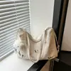 Bolsa de Ombro Texturizada Macia com Laço Grande Capacidade Suave Nova Coleção Verão 2024 Feminina Ombro Transversal Tote Bag