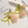 Pendientes de flores con ramas exageradas para mujer, estilo pastoral, con cuentas de vidrio tejidas, material para pendientes al por mayor.