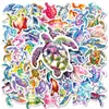Transfronteiriço Novo 56 Adesivos de Tartaruga Desenho Animado Colorido Tartaruga Marinha Azul Material de Tartaruga Adesivos de Grafite à Prova d'Água