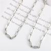 Tendência europeia e americana linha quadrada costura de diamante em forma de O colar de aço titânio design de moda individual vento frio corrente de pescoço de metal
