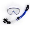 Óculos de mergulho de vidro temperado com armação grande integrada, tubo de respiração totalmente seco, conjunto anti-vazamento de água, equipamento de snorkeling