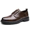 Sapatos de couro transfronteiriços de tamanho grande, sapatos casuais de negócios de couro genuíno masculino, respiráveis, com sola macia, antiderrapantes, couro bovino macio, sapatos de trabalho retrô