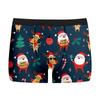 Cueca Masculina Estampada de Natal Nova Respirável Confortável Boxer de Seda de Leite Boxer com Estampa Digital de Seda de Leite