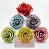 Flores de cerámica caladas a mano con esmalte de color a alta temperatura de Jingdezhen, decoraciones de flor de loto y peonía de cerámica hechas puramente a mano