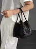Fábrica de Guangzhou Bolsos para Mujer Coreano Dongdaemun Celebridad de Internet Retro Tejido Bolso Pan Madre Bolso de Hombro Único Bolso de Axila Bolso Cesta