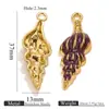 Colgante de Concha Gotas de Aceite de Acero Inoxidable Colgante para Pulsera DIY Colgante Serie Oceánica Colgante de Concha Colgante para Llave