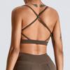 Sutiã Esportivo Nude Feminino Não Retornável e Não Trocável com Costas Cruzadas à Prova de Choque Sutiã de Yoga Top de Roupa de Fitness Justa de Secagem Rápida