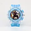 Reloj infantil de Iron Man Estudiante de primaria Superhéroe de Marvel luz intermitente luminoso electrónico para niños reloj de cuarzo de alfabetización