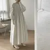 Enviado desde Dongdaemun, Corea del Sur, nuevo vestido camisa casual de estilo nicho de otoño para mujer falda larga 17969