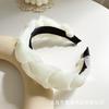 Diadema Trenzada de Gasa Celebridad de Internet Nueva Fresca Color Sólido Diadema Vintage Lavado de Cara Borde Ancho Hebilla de Acabado Accesorios para Cabello Roto