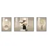 Pintura decorativa triptíco moderna de luxo leve para sala de estar, pintura de parede de alta qualidade com padrão de pedra para parede de fundo de sofá, grande arte de parede