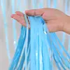 Decoração de fita com franjas arco-íris para festas de aniversário, fundo de casamento, cortina de porta, decoração de feriado, cortina de seda de chuva macaron