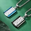 Colgante de Acero de Titanio Marca Militar Transfronteriza Europea y Americana Original para Hombre Textura Estampada Colgante Tridimensional Multifacético Collar de Moda Tendencia