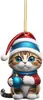 Série Gatinho Novo Transfronteiriço Pingentes de Natal Pingentes de Natal Decorações de Festa Pingentes de Mochila Pingentes de Carro