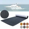 Alfombrilla Antideslizante Ranurada Gris Oscuro + Negro, Alfombrilla para Cubierta Resistente al Sol para Yates y Barcos de Pesca, Suelo de Imitación Madera de Teca, Alfombrilla de Piso Eva Espesada de Doble Capa