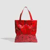 Bolsa Tote Acolchoada Patchwork Geométrico Tendência Nova Primavera/Verão 2026 Versátil Grande Capacidade Bolsa de Mão Floral Bolsa de Ombro para Compras