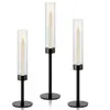 Transfronteiriço para Amazon banhado a ouro conjunto de três peças castiçal para casa decoração de mesa para festa de casamento aniversário