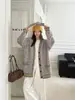 Suéter Abrigo de Punto Casual Holgado Oversize con Cuello en V y Bloques de Color Nuevo Diseño Otoño/Invierno 2026 para Mujer