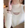 Suéter de Tricô Base Espesso com Forro de Fleece Estilo Europeu Gola Meia-Alta para Mulheres, Suéter Interno Outono e Inverno com Fleece Integrado, Top Quente Gola Média
