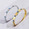 Pulseira Minimalista de Olho Grego de Aço Inoxidável de Alta Qualidade Europeia e Americana Transfronteiriça Luxuosa Não Desbota Venda Direta de Fábrica Atacado