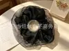 Venta Directa de Fábrica Scrunchie de Satén y Encaje Atmósfera Elegante Scrunchie Negro Goma para el Cabello Diadema Scrunchie