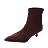 Botas de mujer 2026 de punta fina adelgazantes, botines, botas elásticas, nuevo estilo otoño e invierno, botas adelgazantes, tacón fino versátil, moda