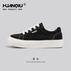 Zapatos de Lona Negros de Suela Gruesa Universal para Hombre 2025 Nueva Moda de Primavera Estudiante Casual Versátil Tenis de Pareja para Hombre