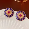 Pendientes de Plata Vintage con Clavo y Diamantes, Estilo Palacio, Lujo Ligero, Pendientes Exquisitos con Sentido de Diseño, Pendientes de Nicho