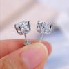 Aretes de Moissanita D de 0.3/0.5/1 quilates para Mujer Plata 925 Chapado en Oro de 18K Aretes Clásicos de Cuatro Garras Aretes Simples