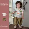 Nuevo Conjunto de Ropa para Niños 2026 para Niños, Conjunto de Dos Piezas de Manga Corta con Estampado de Corazones y Pantalones Cortos, Ropa Casual para Niños Estilo Playa