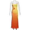 Vestido de Verano 2026 Nuevo, Fresco y Elegante, Escote Bajo, Ajustado, Ceñido a la Cintura, Estampado de Bloques de Color, Espalda Descubierta, Bodycon con Tirantes Finos
