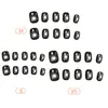 Cristal Negro Vidrio Perla Ojo de Gato Alta Calidad Elegante Estilo Girly Estilo Hermana Mayor Manicura Estilo Corto 30-t Uña Portátil